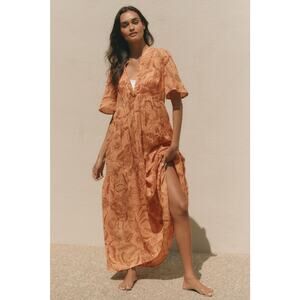 nwt by ANTHROPOLOGIE sz L The Kallie Flowy Maxi Dress: Printed Edition